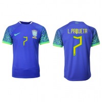 Fotballdrakt Herre Brasil Lucas Paqueta #7 Bortedrakt VM 2022 Kortermet